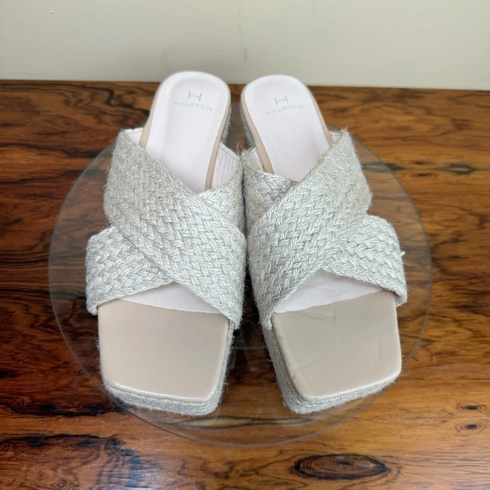 HALSTON Network Espadrille Sandal - natural - size 8.5